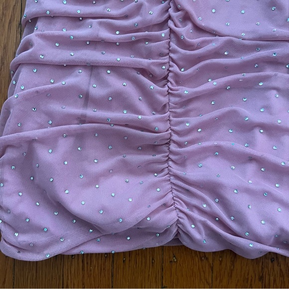 Windsor pink rhinestone dress ruched L large cocktail prom holiday EUC - Picture 4 of 6